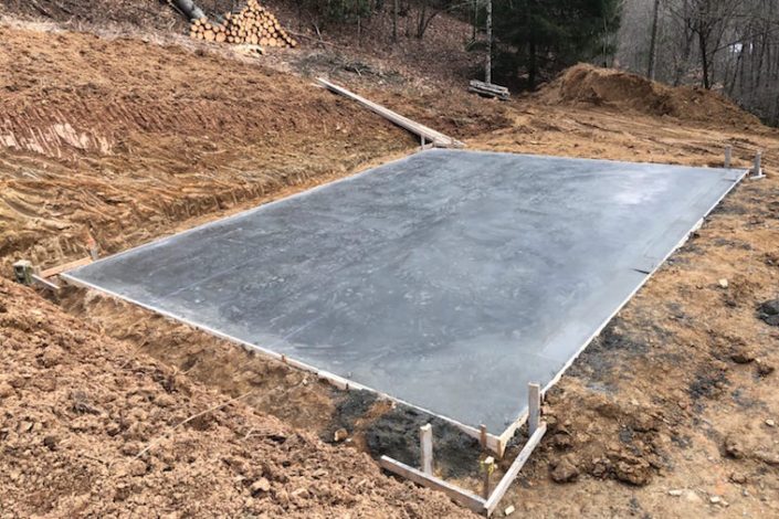 concrete slab for a garage